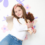 Alas de mariposa luna Rosa claro de algodón cuerpo rosa