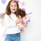 Alas de mariposa luna Rosa claro de algodón cuerpo rosa