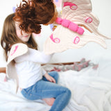 Alas de mariposa luna Rosa claro de algodón cuerpo rosa