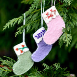 Adorno de árbol de Navidad de botitas de lana