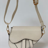Bolso para niñas estilo Saddle color Hueso