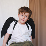 Alas de Dragón Negras con manchas grises de terciopelo