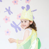 Alas fantásticas Amarilla con manchas verdes claro y cola verde con tul