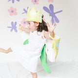 Alas fantásticas Amarilla con manchas verdes claro y cola verde con tul