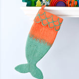 Bota navideña de cola de sirena de lana