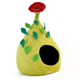 Cueva de lana para gatos "Hojas verdes"