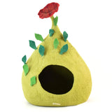 Cueva de lana para gatos "Hojas verdes"