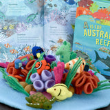 Tapete de juego de lana del coral de arrecife