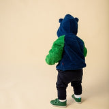 Chamarra estilo Sherpa con cierres Magnéticos color azul marino