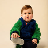 Chamarra estilo Sherpa con cierres Magnéticos color azul marino