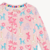 Pijama con pies convertibles y cierres magnéticos  "Blue Party Animals Glow in the dark"