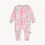 Pijama con pies convertibles y cierres magnéticos  "Blue Party Animals Glow in the dark"