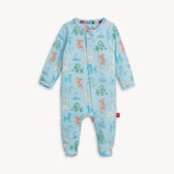 Pijama entera con cierres magnéticos "Blue Party Animals Glow" azul y rosa