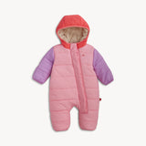Trajecito Rosa puffer para bebes con cierres magnéticos