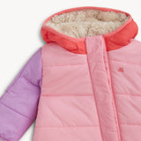 Trajecito Rosa puffer para bebes con cierres magnéticos