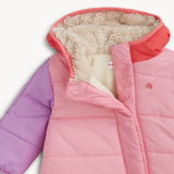 Trajecito Rosa puffer para bebes con cierres magnéticos