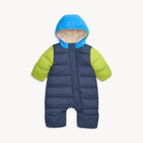 Trajecito Azul puffer para bebes con cierres magnéticos