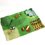 Tapete grande de juego del paisaje de granja y campo