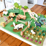 Tapete grande de juego del paisaje de granja y campo