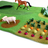 Tapete grande de juego del paisaje de granja y campo