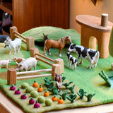 Tapete grande de juego del paisaje de granja y campo