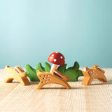 Set de conejos y hongos