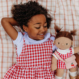 Ropa para Dinkum Doll "Cherry Gingham Set"