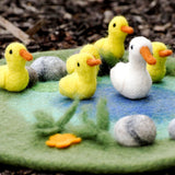 Tapete de juegos de estanque con 6 patitos