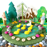 Tapete de juegos de estanque con 6 patitos
