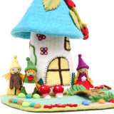 Tapete de juego paisaje de cuentos de hada con rio y puente