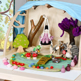 Tapete de juego paisaje de cuentos de hada con rio y puente