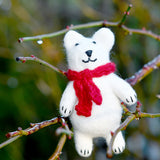 Juguete y decoración Navideño de oso polar de lana