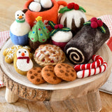 Set de comida navideña  de lana para juego y decoración (set B)