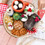 Set de comida navideña  de lana para juego y decoración (set B)