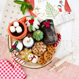 Set de comida navideña  de lana para juego y decoración (set B)