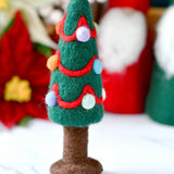 Juguete y decoración Navideño de pino decorado con luces de lana