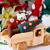 Juguete y decoración Navideño de pino decorado con luces de lana