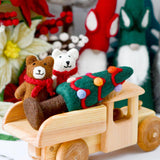 Juguete y decoración Navideño de pino decorado con luces de lana