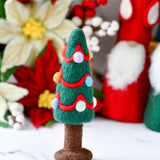 Juguete y decoración Navideño de pino decorado con luces de lana