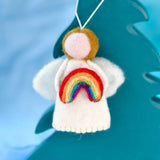 Ángeles de lana navideños para colgar en el árbol de navidad