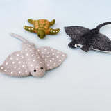Juguetes de criaturas de arrecife marino de fieltro - Manta Ray, Eagle Ray y Green Sea Turtle