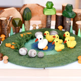 Tapete de juegos de estanque con 6 patitos