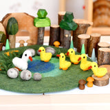 Tapete de juegos de estanque con 6 patitos
