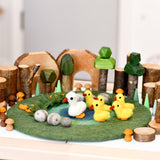 Tapete de juegos de estanque con 6 patitos