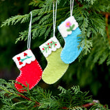 Adorno de árbol de Navidad de botitas de lana