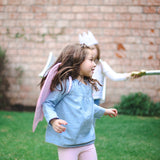 Alas de Dragón Rosas brillantes con manchas de terciopelo rosa