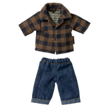 Brown checked shirt and pants, Dad mouse