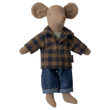 Brown checked shirt and pants, Dad mouse