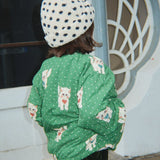Juno Printed Bomber Jacket Dot Miao Verde