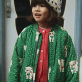 Juno Printed Bomber Jacket Dot Miao Verde
